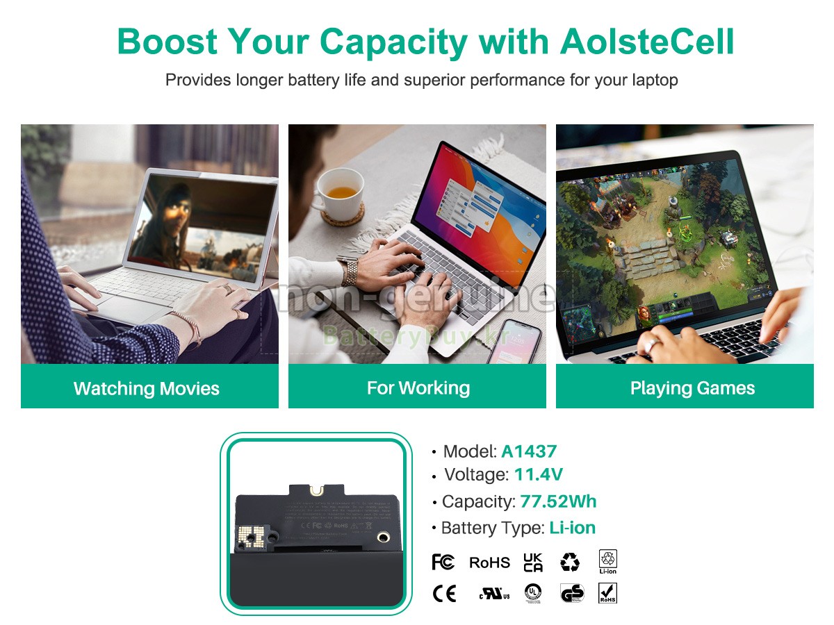 Apple A1425 대체 배터리