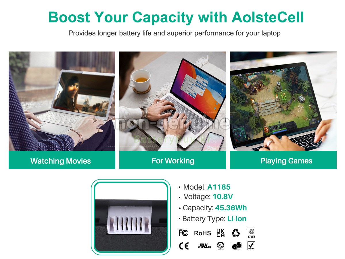 Apple A1185 대체 배터리