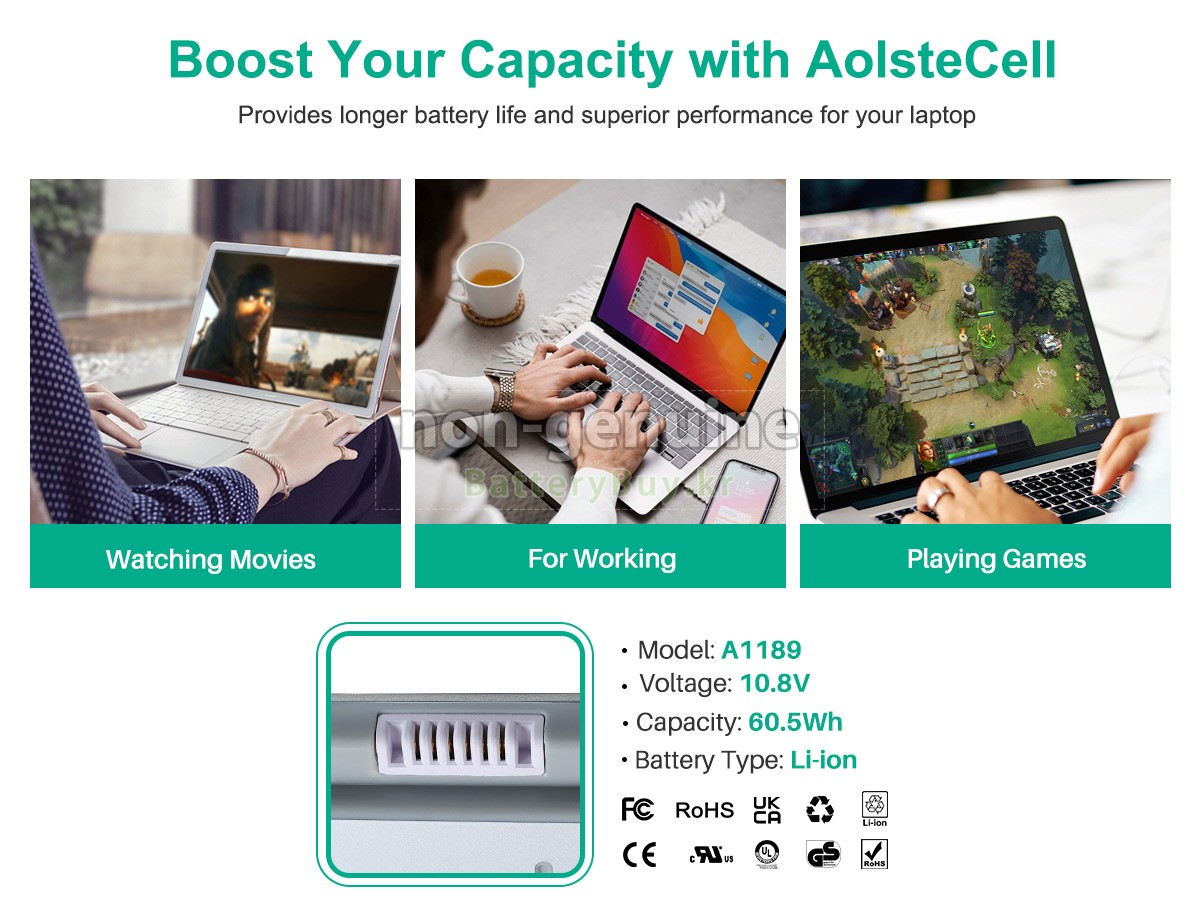 Apple A1189 대체 배터리