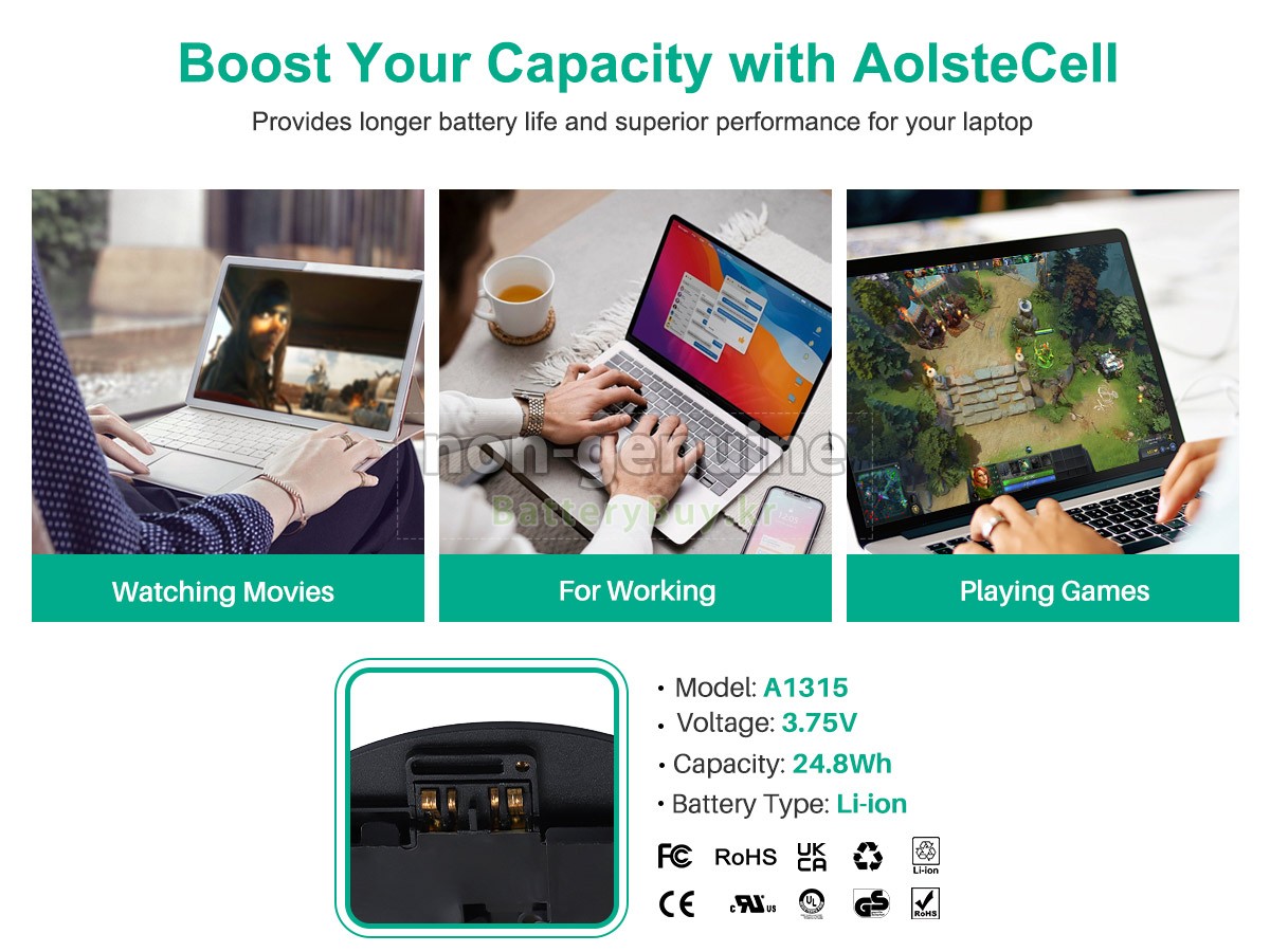 Apple A1315 대체 배터리