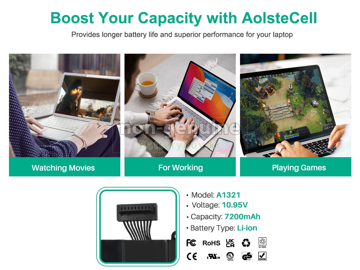 Apple A1321 대체 배터리