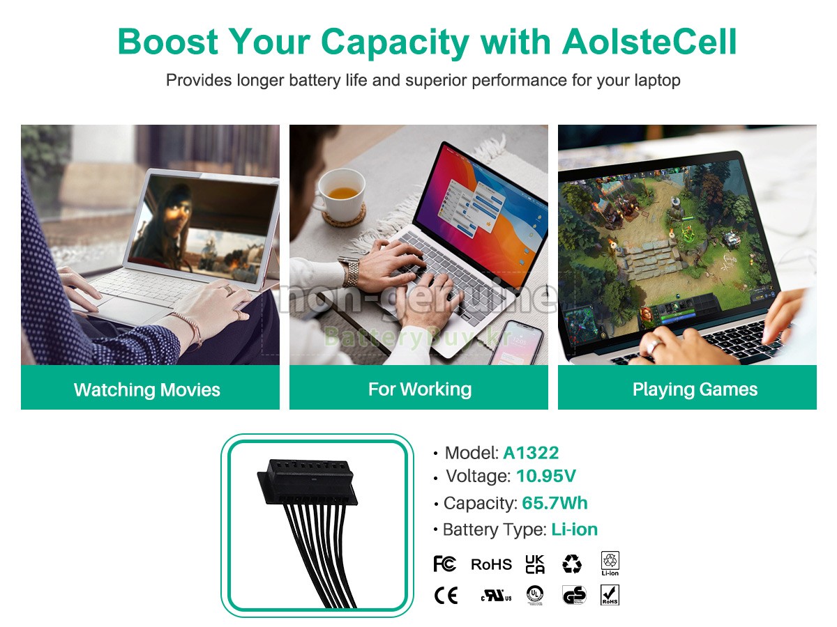 Apple A1322 대체 배터리