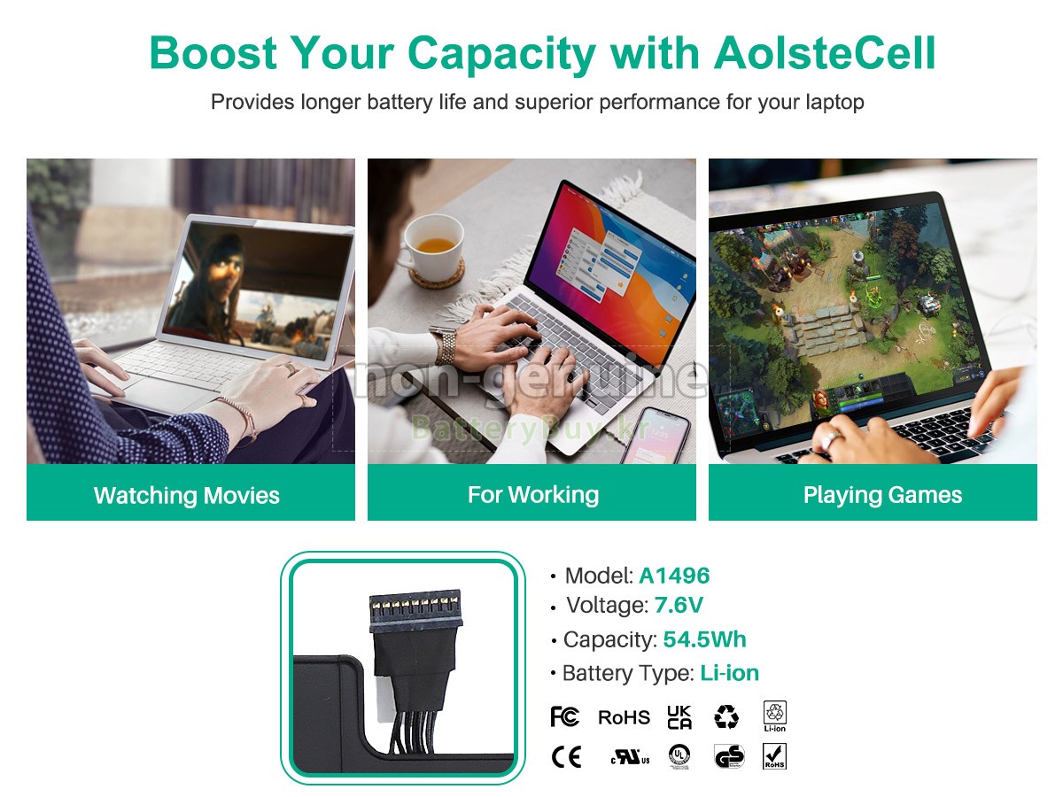 Apple A1466 대체 배터리