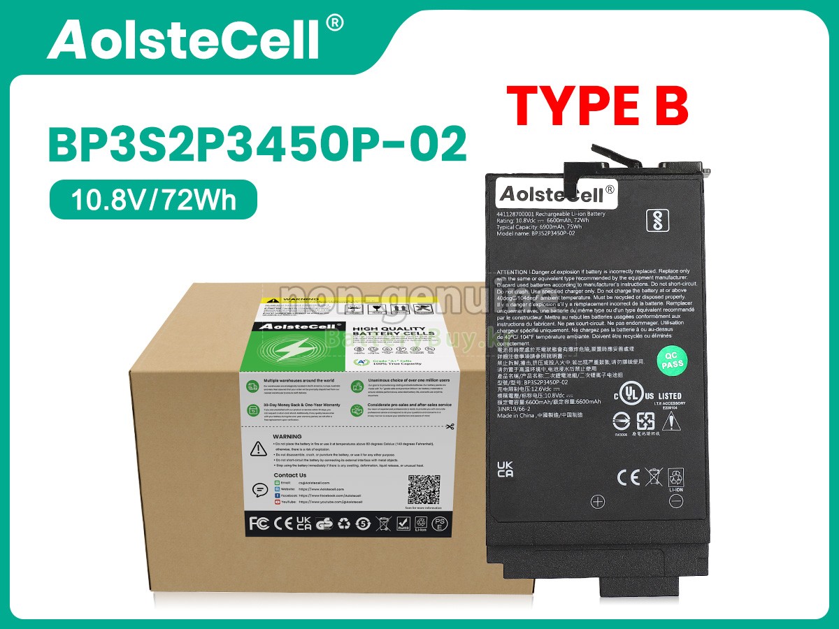 Getac BP3S2P3450P-02 대체 배터리